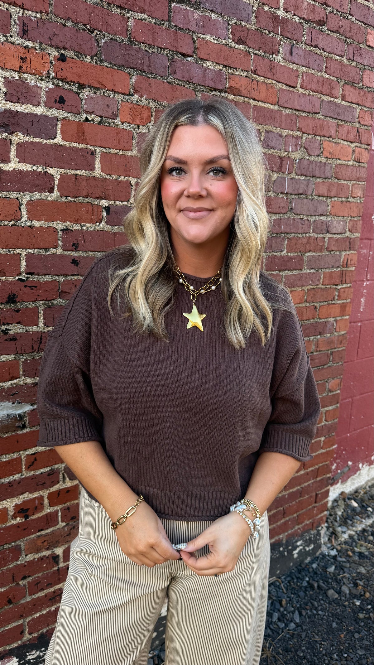 Aspen Exposed Seam Sweater - Chocolate