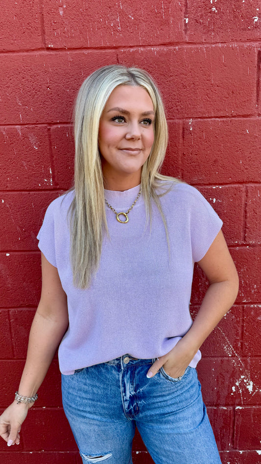 Lavender Lights Cap Sleeve Top