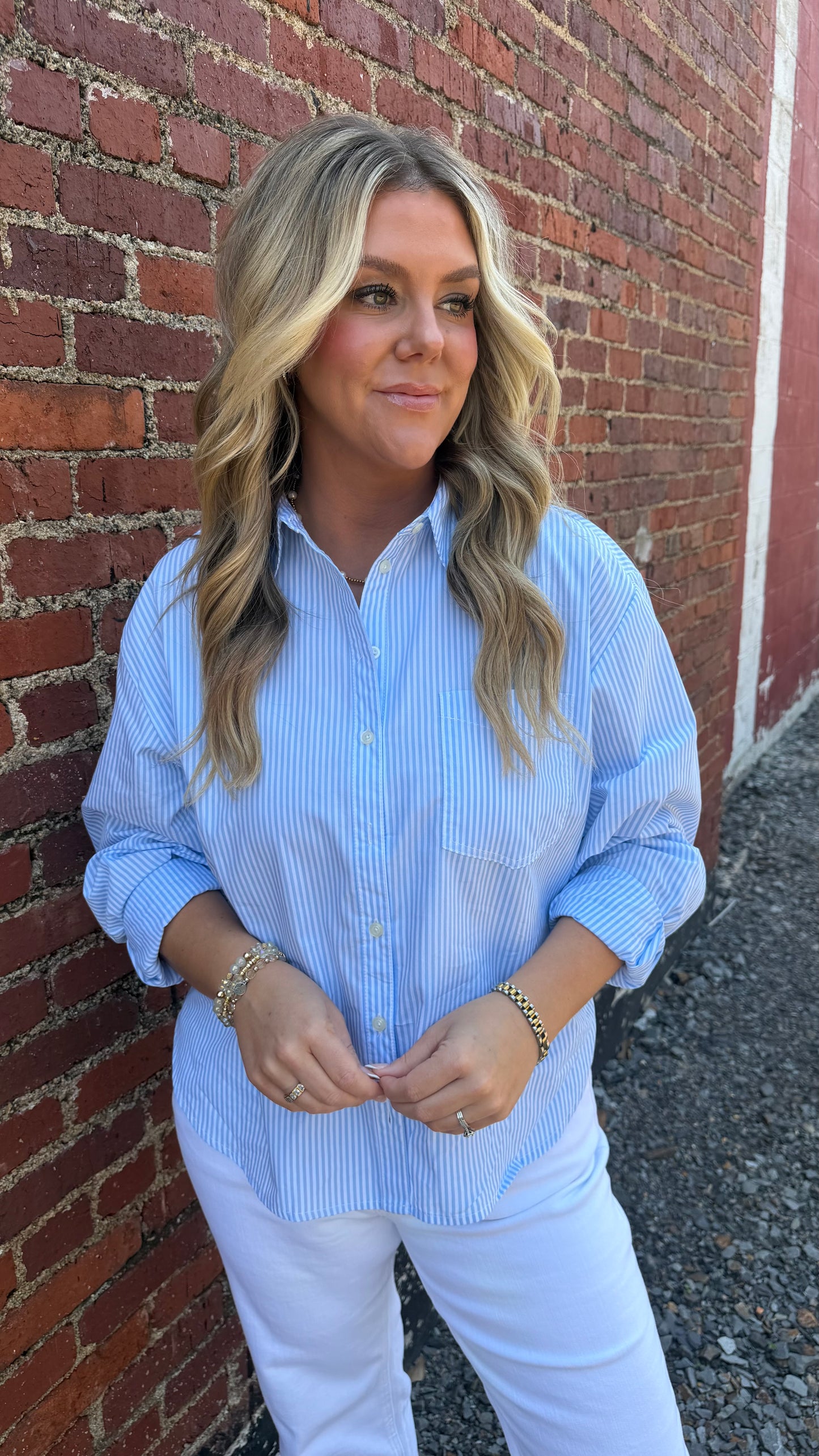 Stardrop Striped Button Down