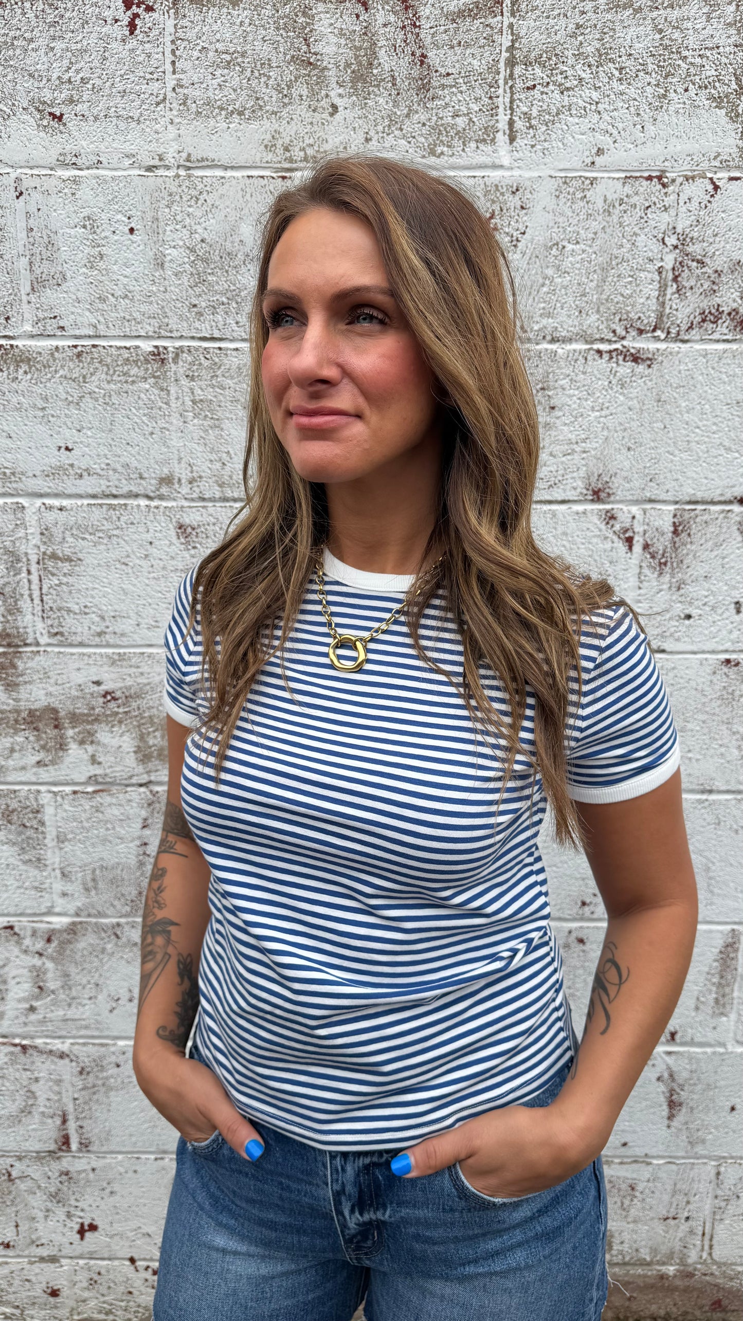 Simply Striped Top - Blue