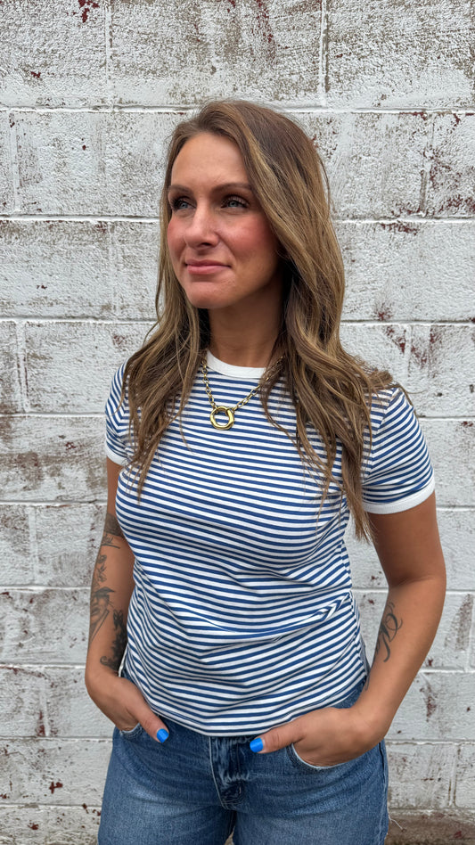 Simply Striped Top - Blue