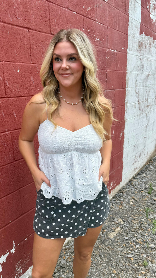 Black Polka Dot Skort