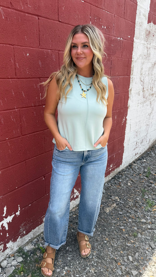 Roll With It Cuffed Barrel Jeans