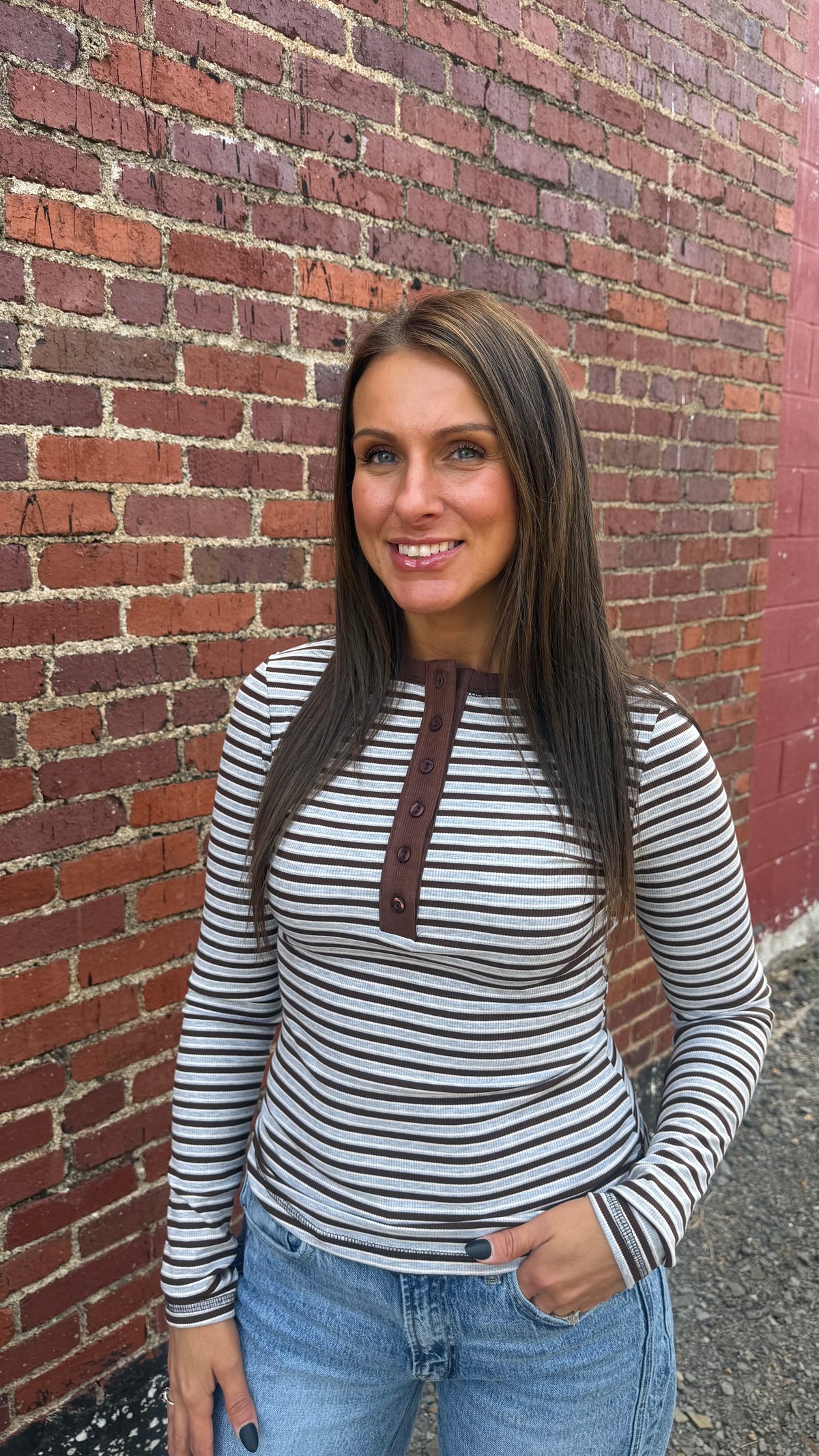 Dusty Striped Henley
