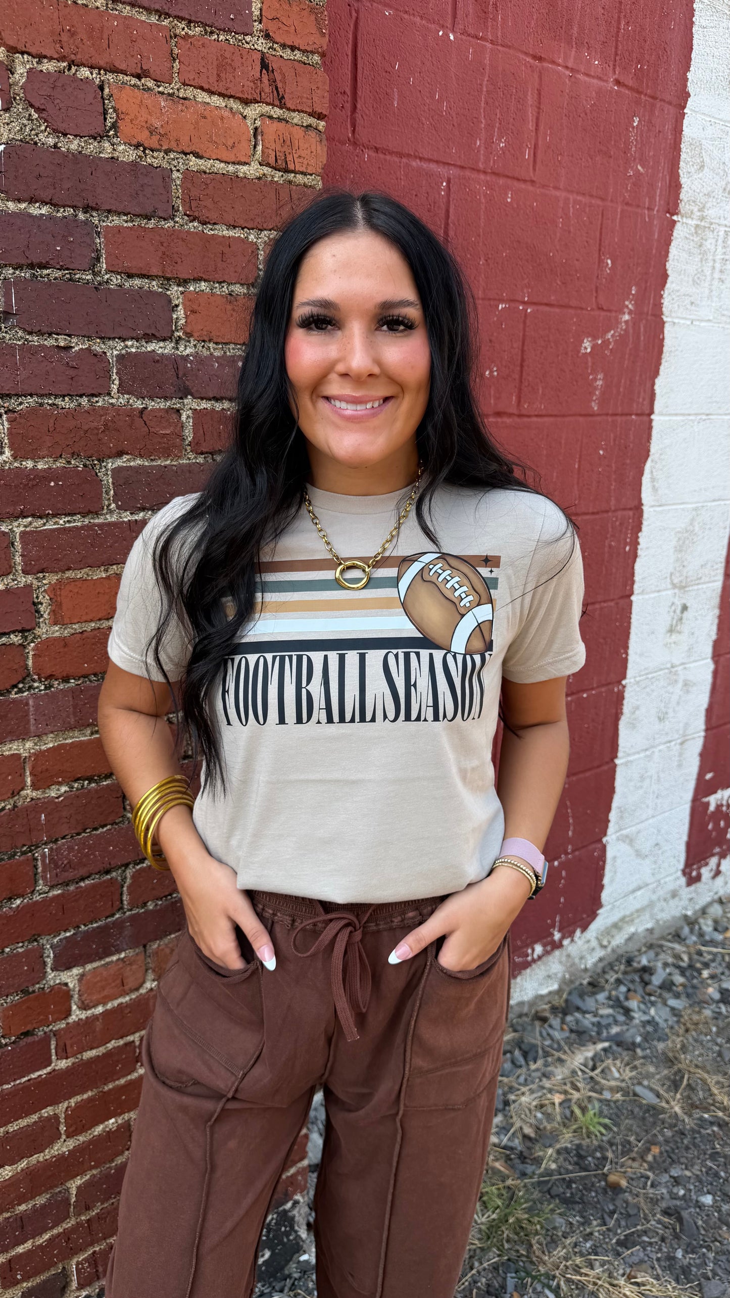 Football Season Striped Tee