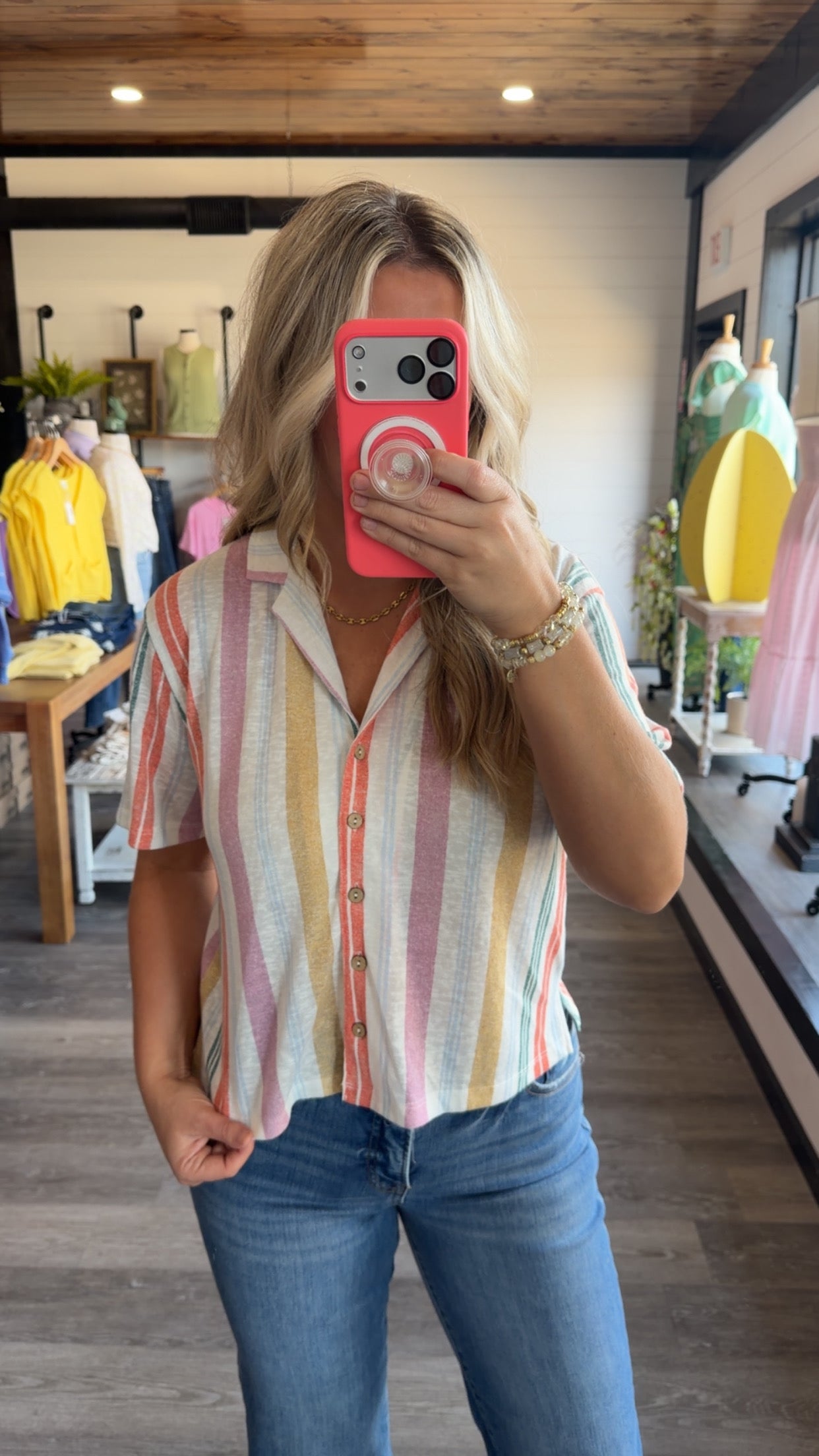 Mason Multi Striped Button Down