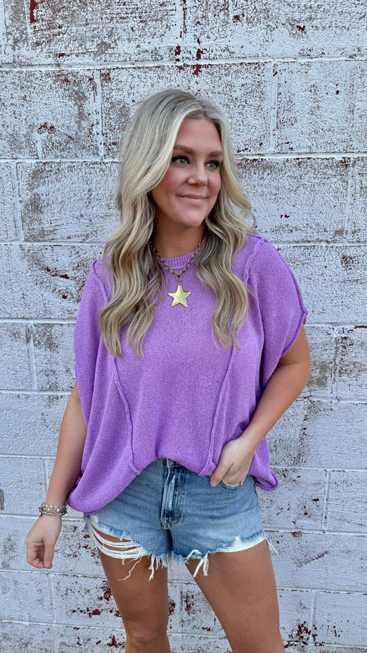 Darci Drop Shoulder Top - Lavender