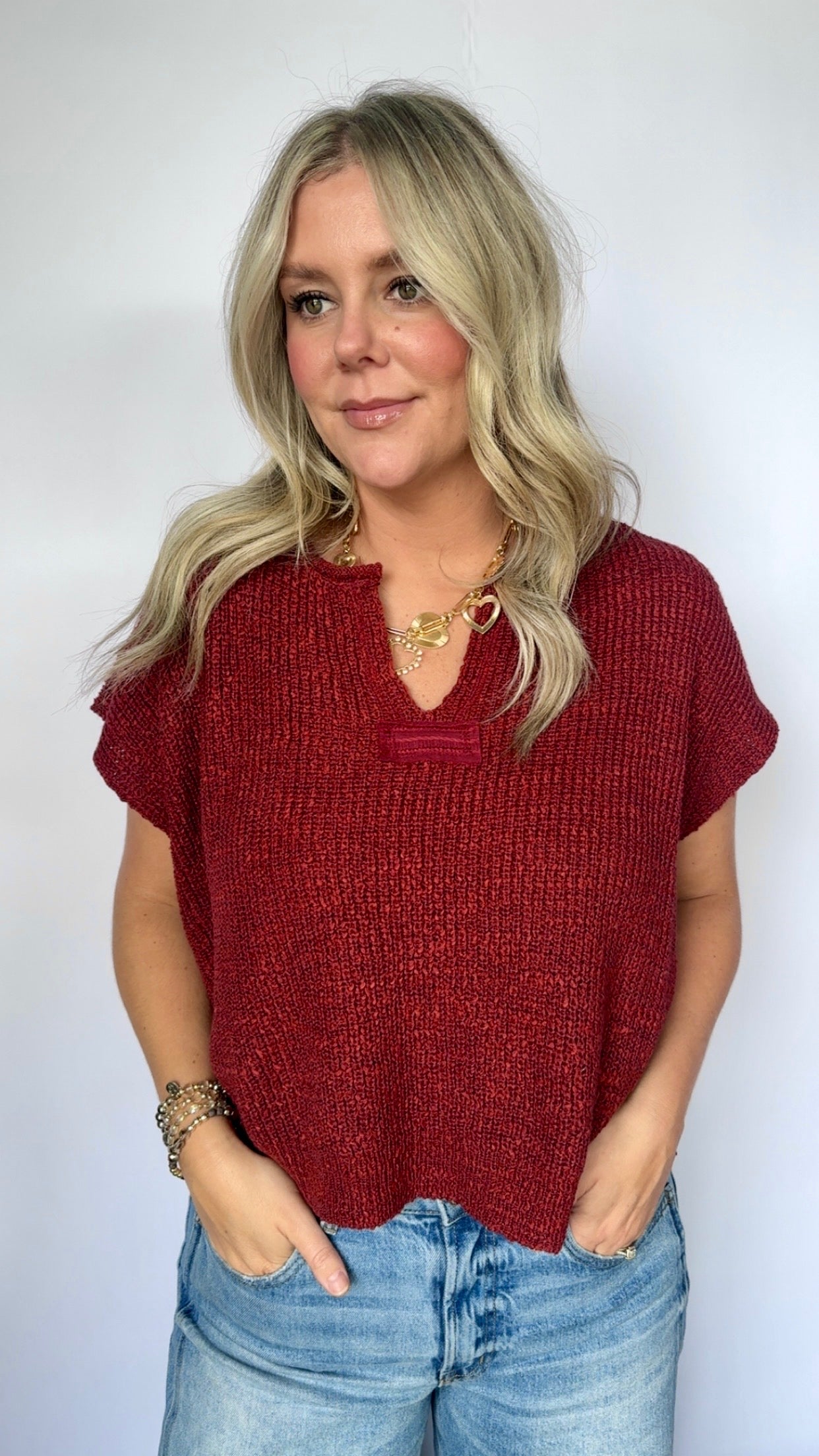 Sophia Split Neck Sweater