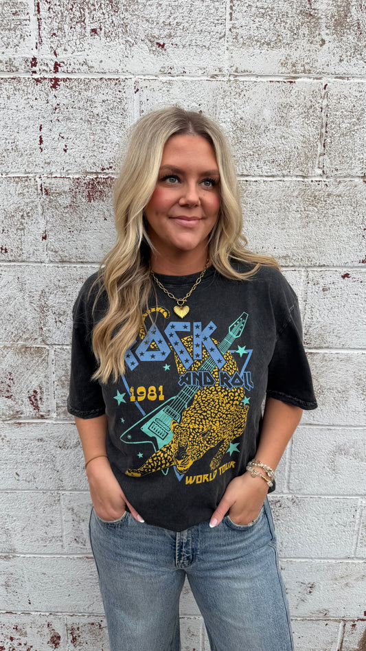 Oversized Rock n Roll Leopard Tee