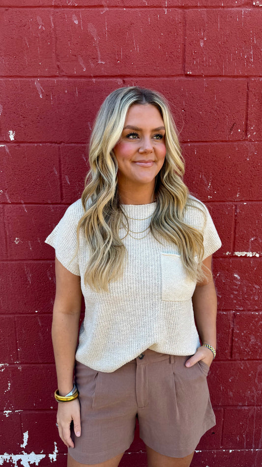 Britni Boxy Cap Sleeve Top