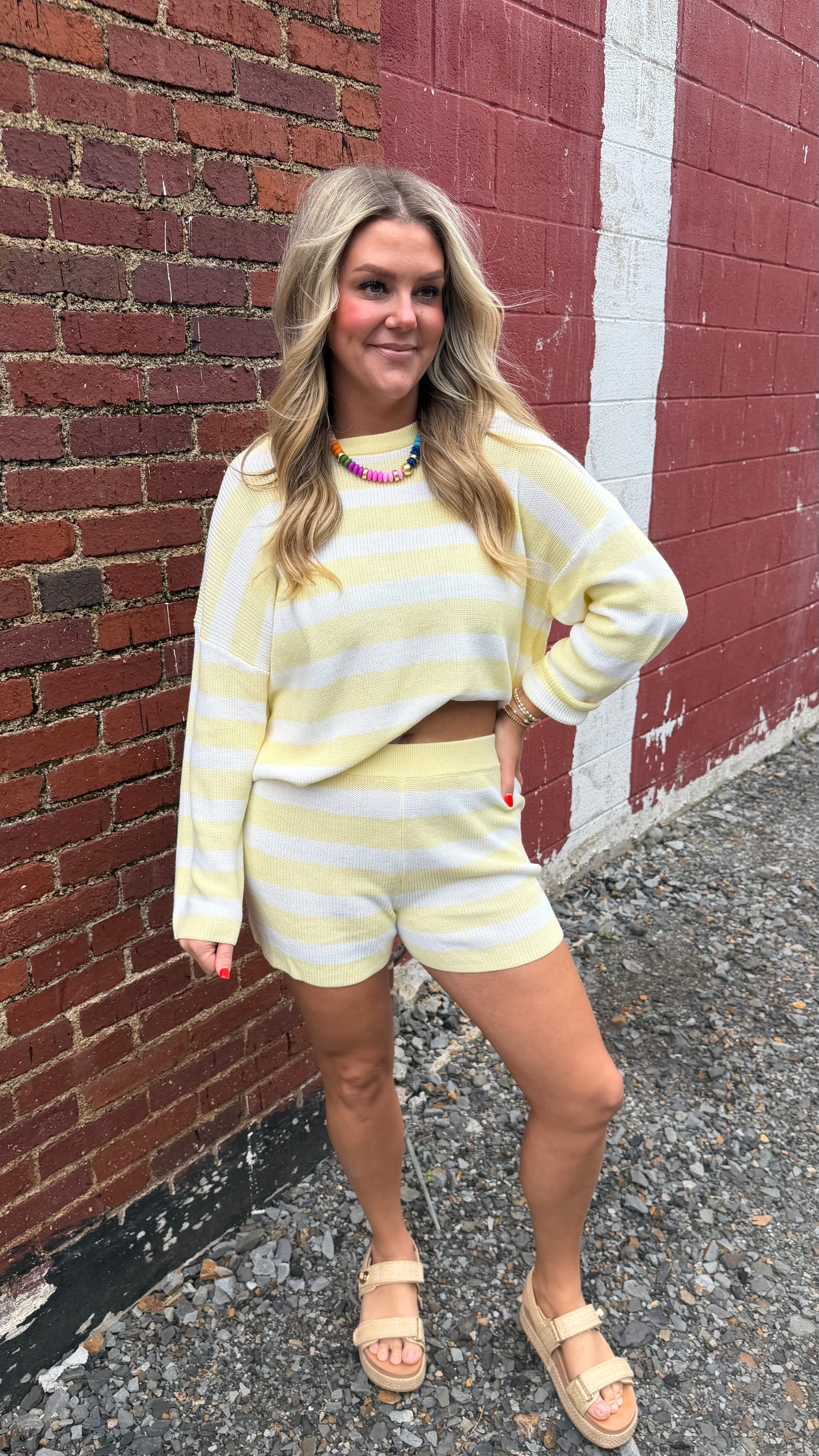 Butter Sweater Striped Shorts
