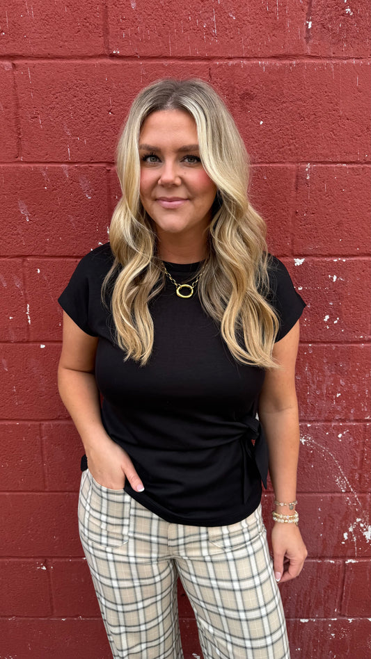 Side Tie Top - Black