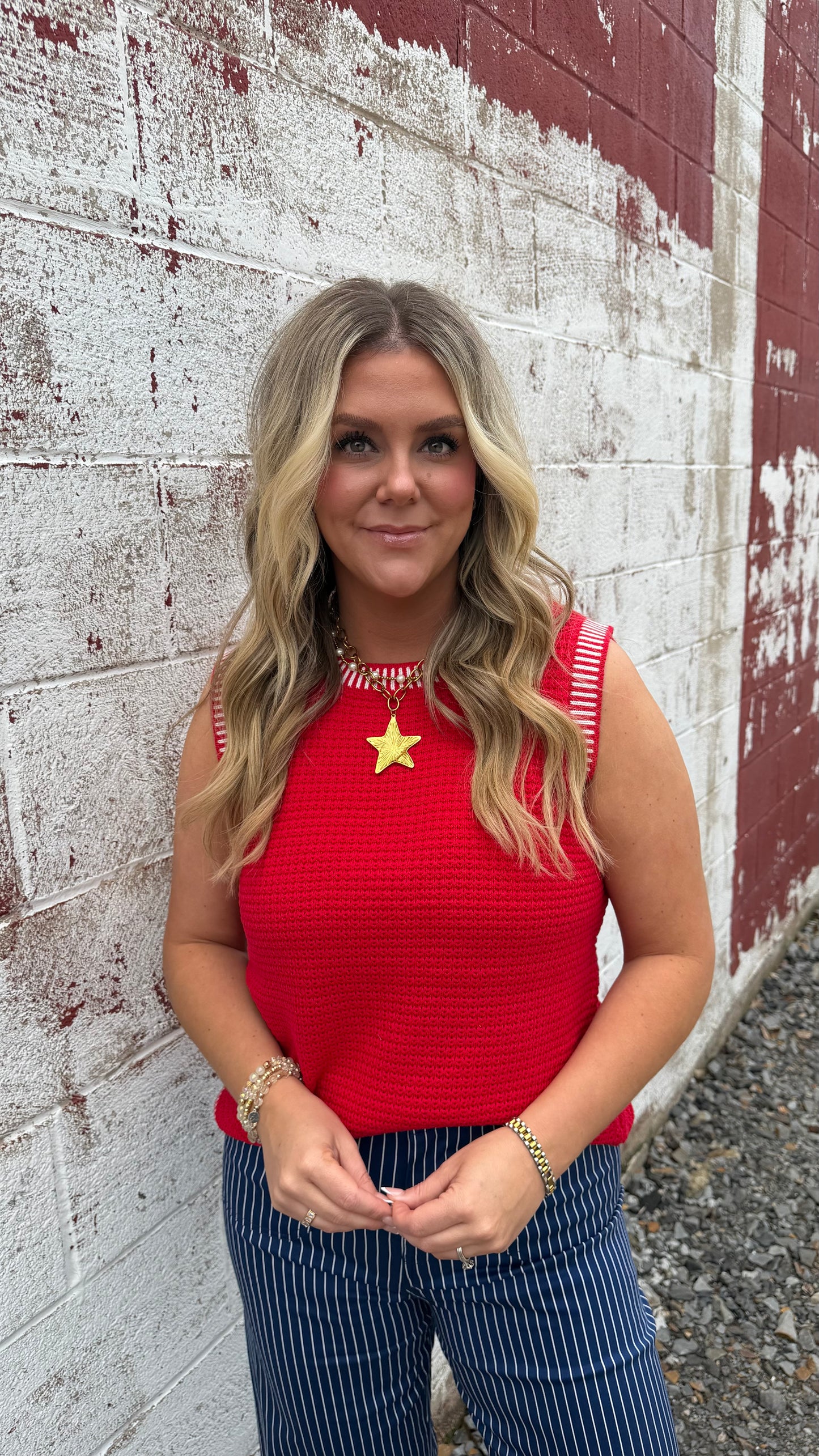 All American Girl Top - Red