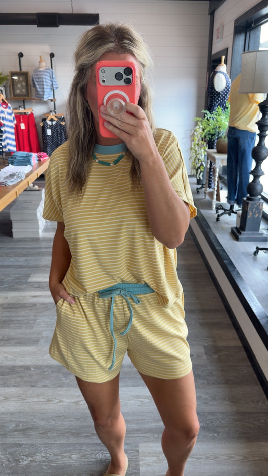 Feeling Dreamy Striped Set - Butter Yellow