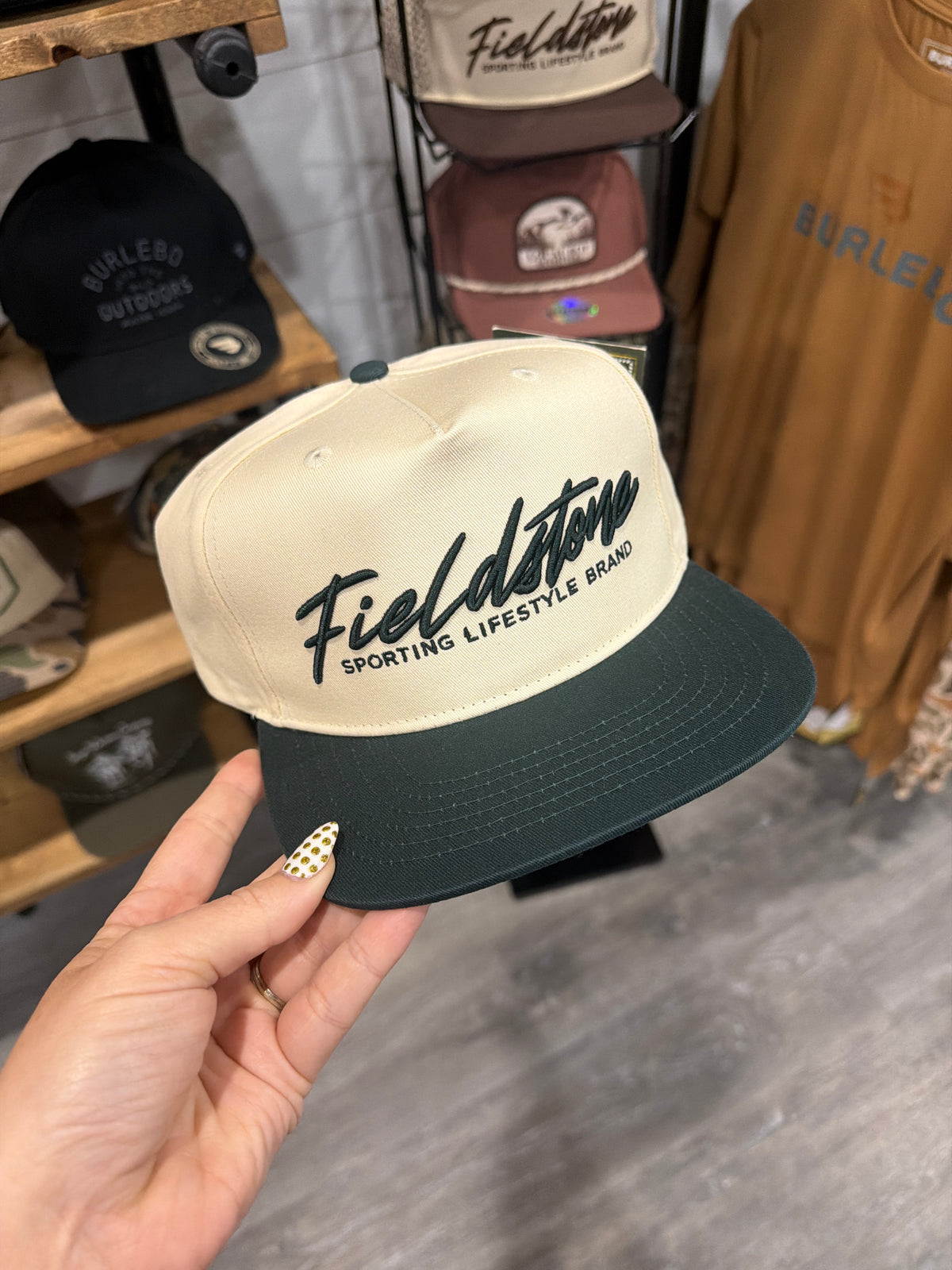 Fieldstone Canvas Green Bill Hat