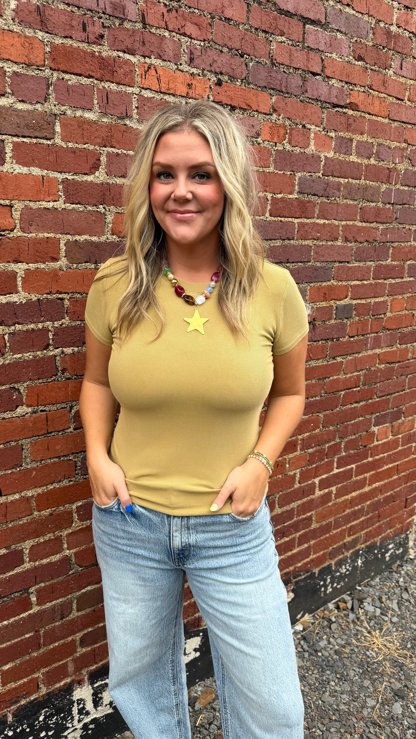 Kori Classic Ribbed Tee - Amber