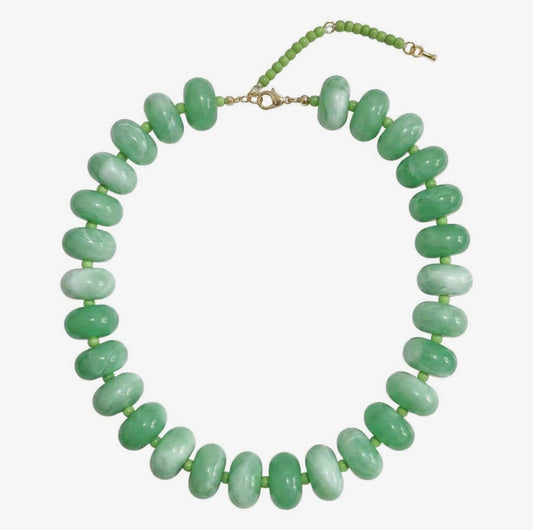 Marlan Chunky Beaded Necklace - Mint