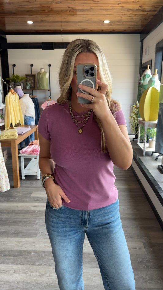 Kori Classic Ribbed Tee - Purple