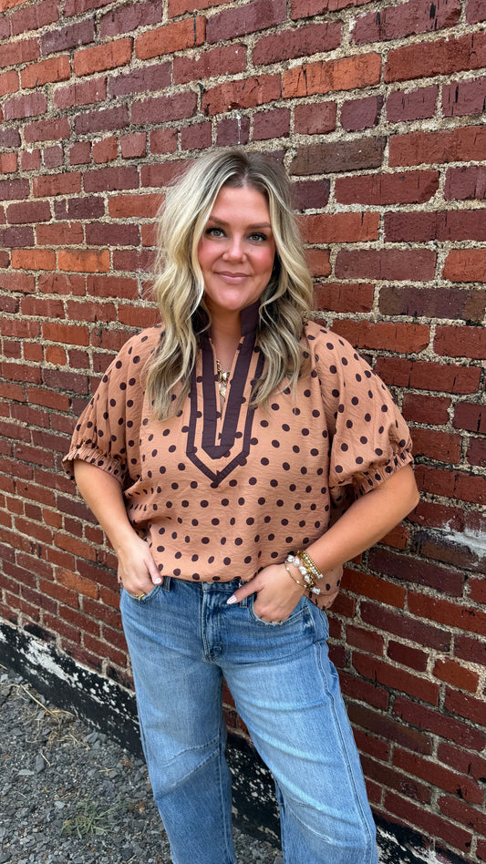 Precious In Polka Dots - Brown