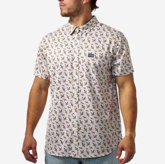 Burlebo Performance Button Up - Mallard Flying In