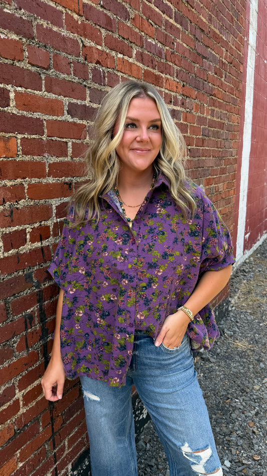 Wild Plum Floral Top