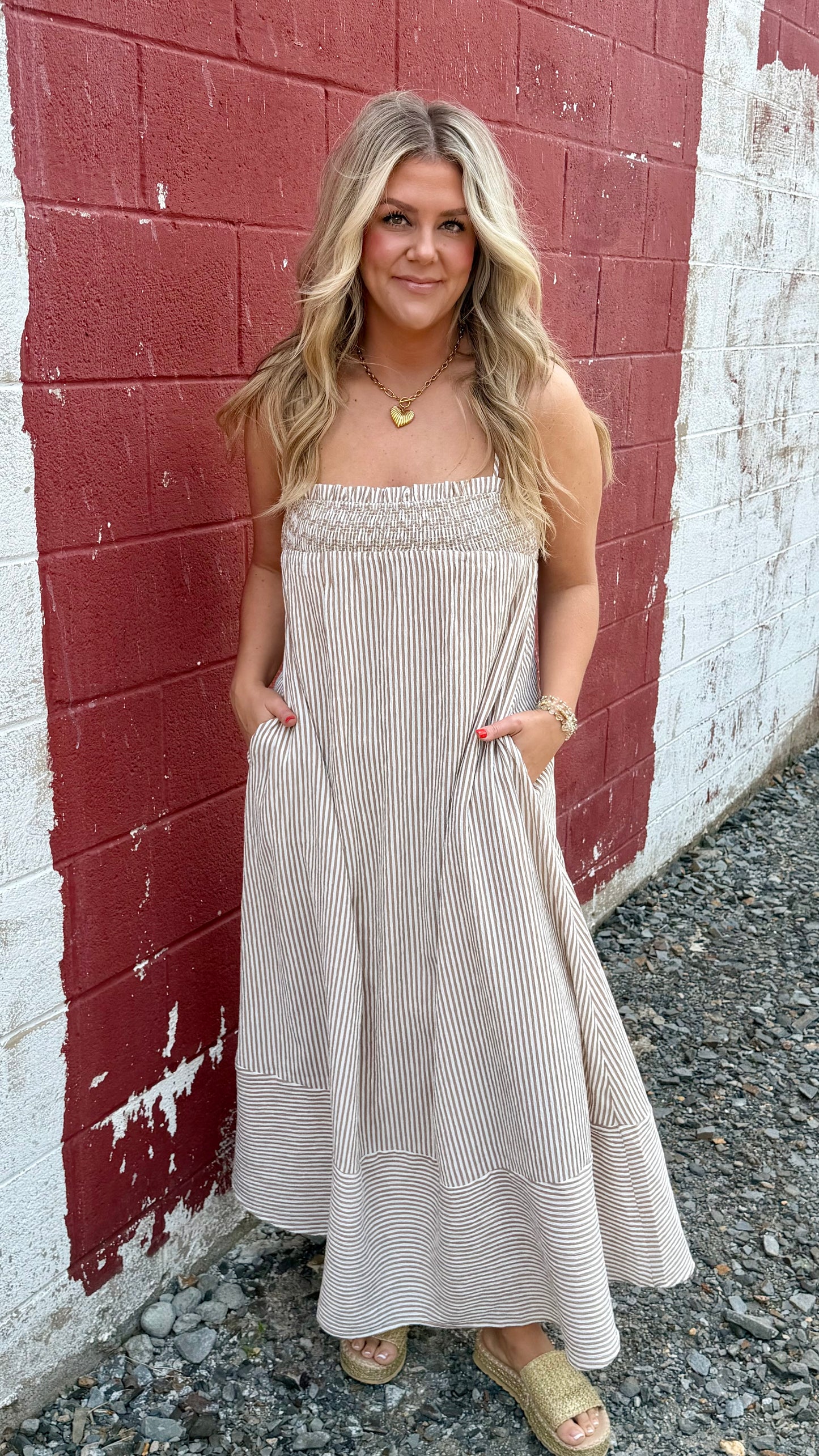 Smocked Striped Dress
