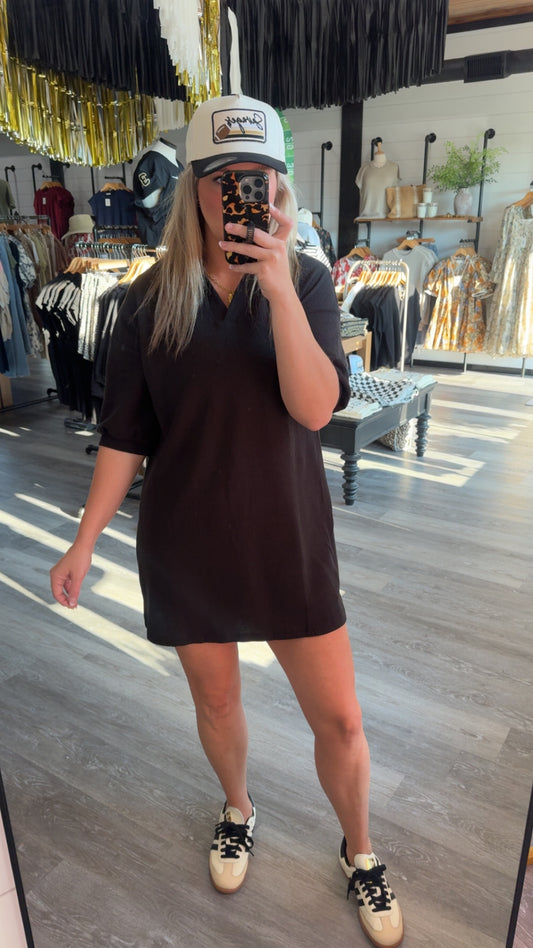 Cloudy Knit Collared Dress
