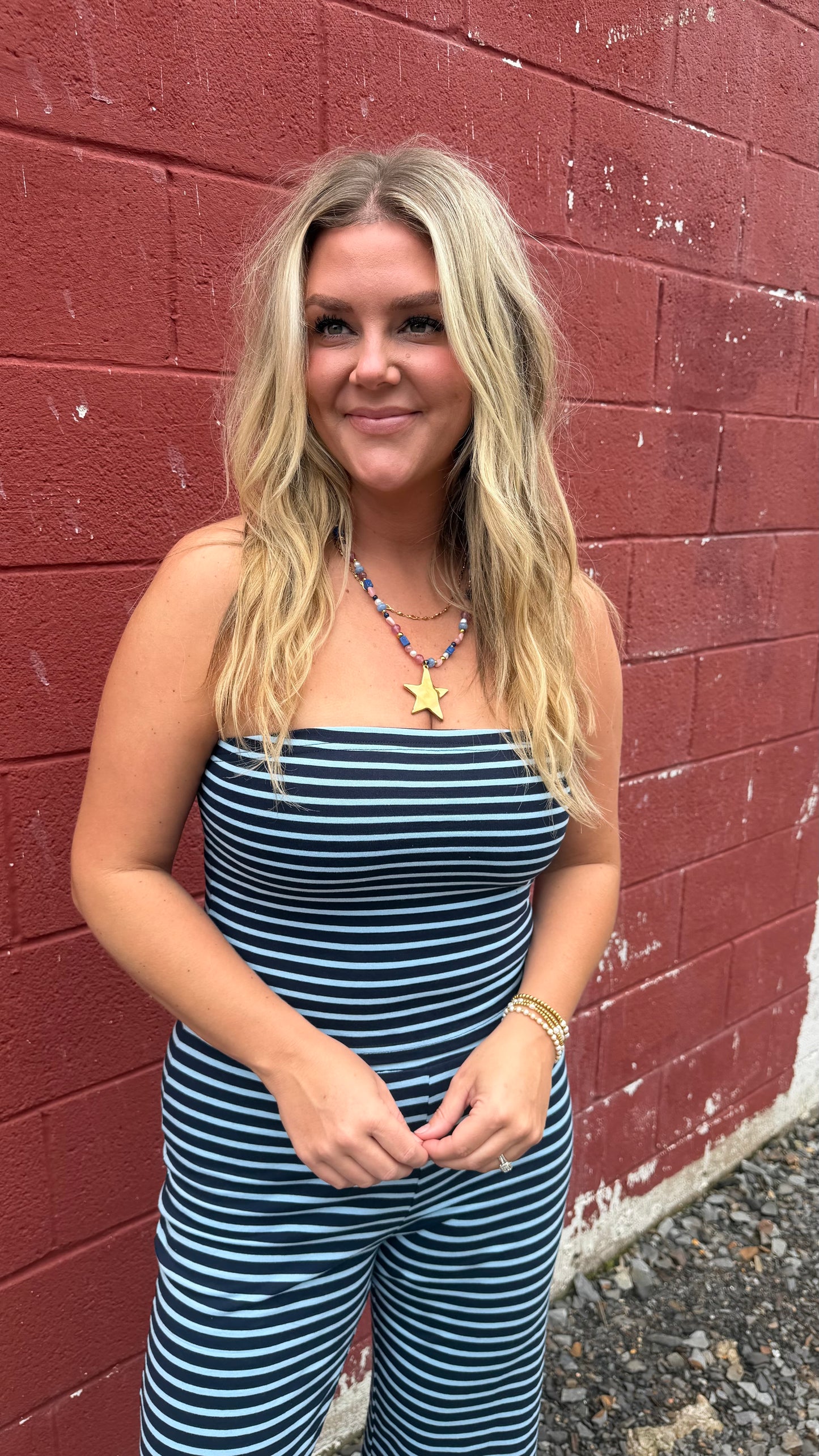 Seaside Striped Tube Top