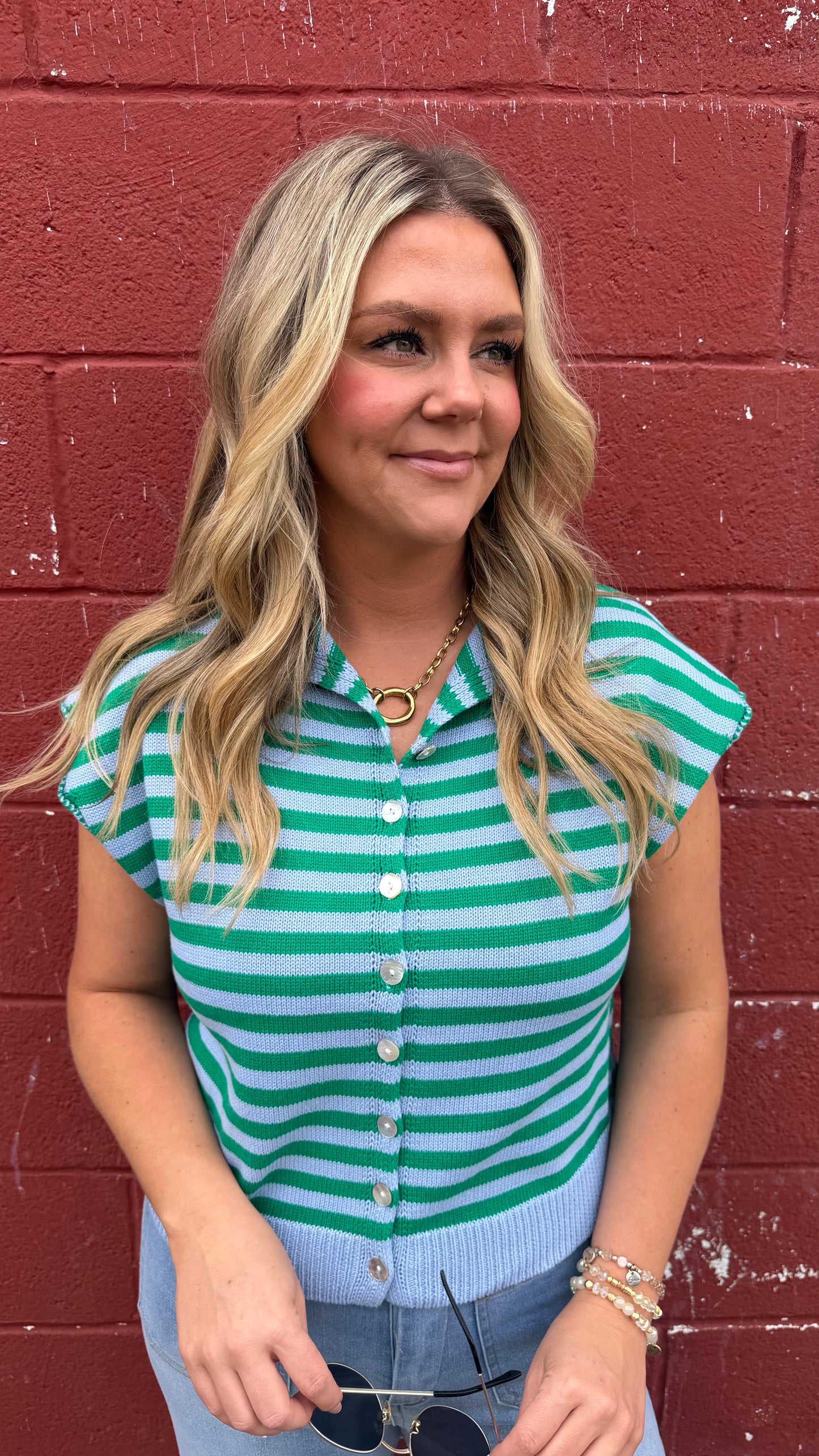 Bridget Striped Button Down Cardigan