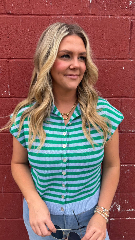 Bridget Striped Button Down Cardigan