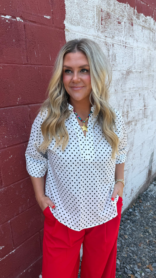 Sassy In Spots Top - Black