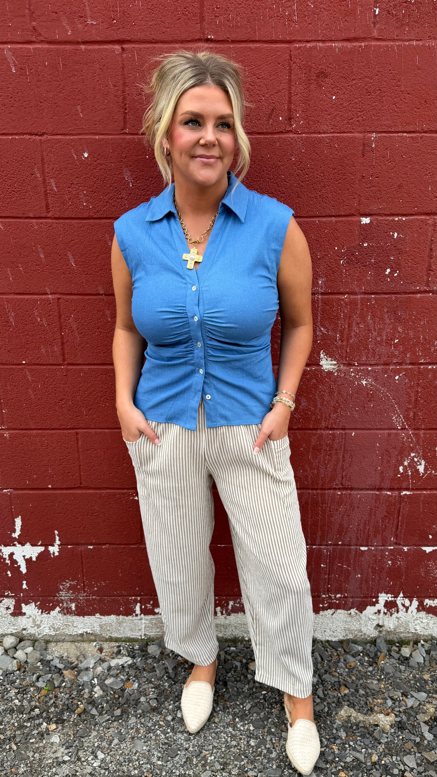 Striped Linen Lounge Pant