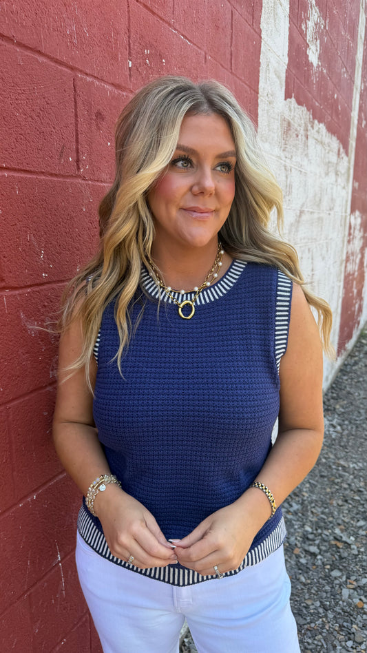 All American Girl Top - Navy