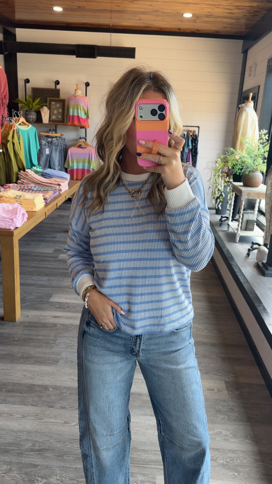 Raised & Relaxed Pullover - Blue