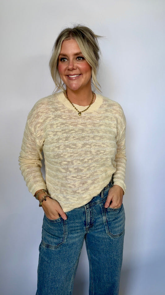Tina Lightweight Textured Sweater / Natural