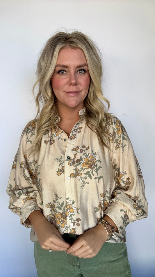 Kerri Cream Long Sleeve Blouse