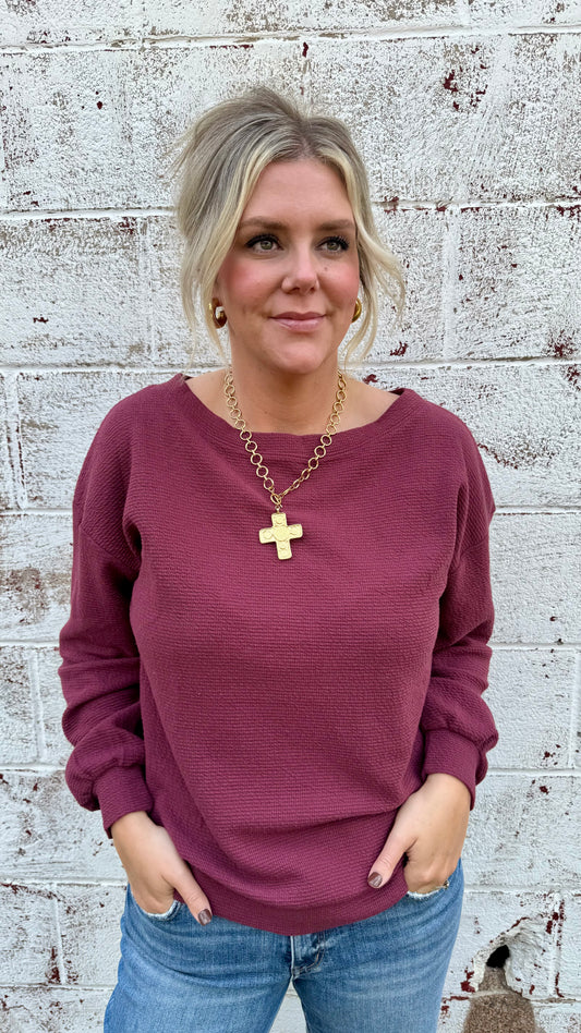 London Lightweight Top - Wine