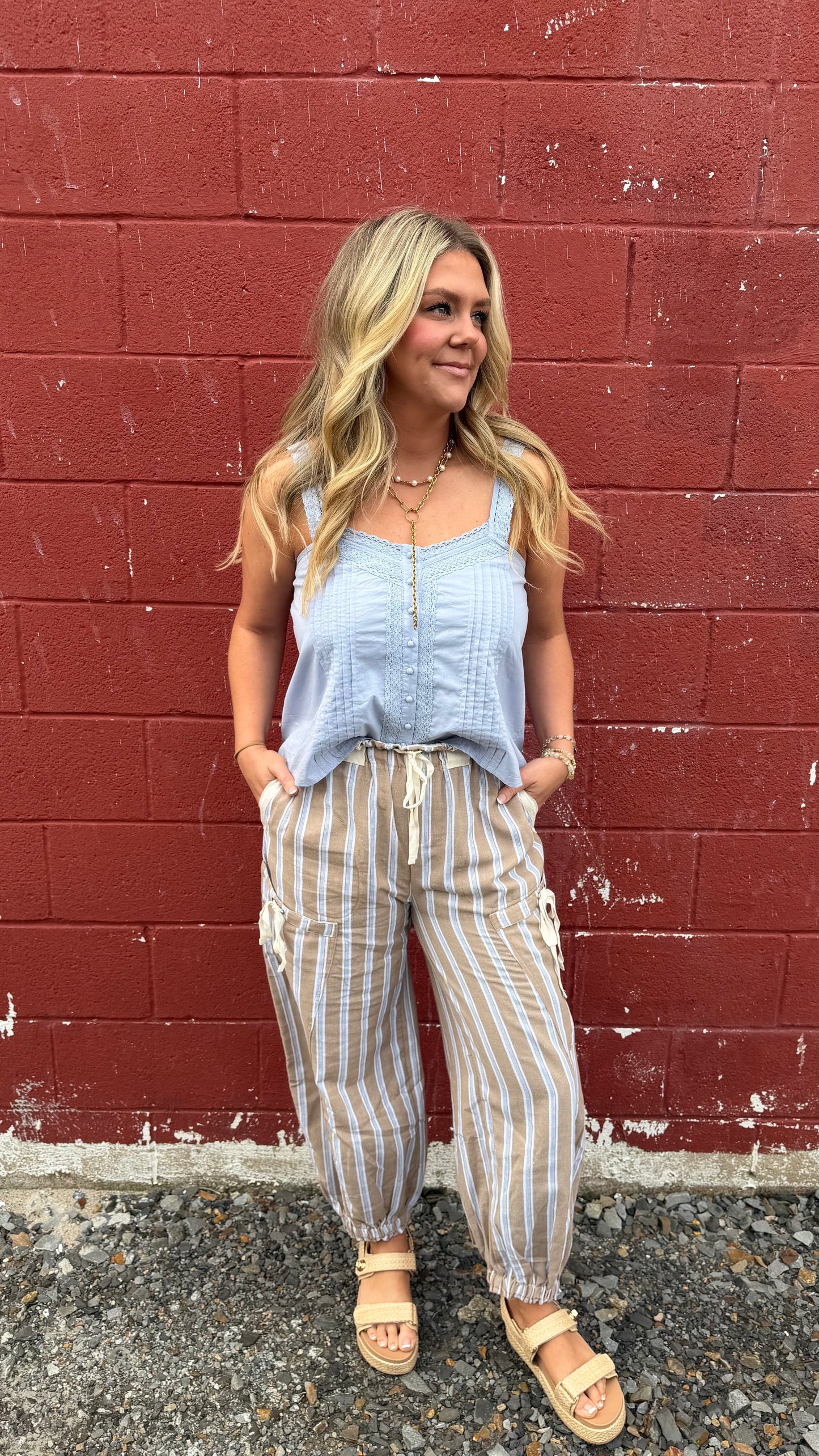 Soft Washed Striped Pants