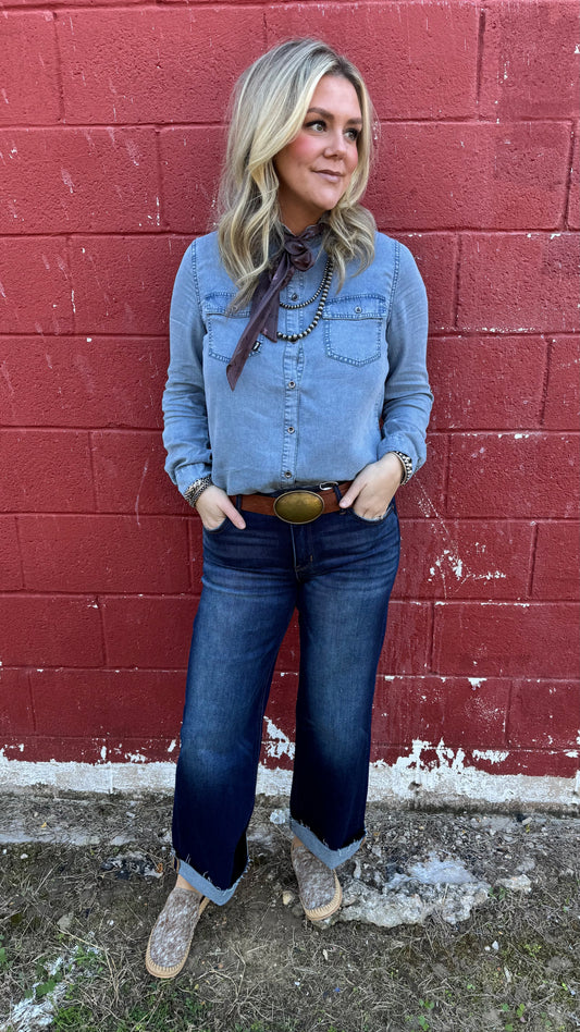 Risen Tummy Control Mid Rise Cropped Jeans