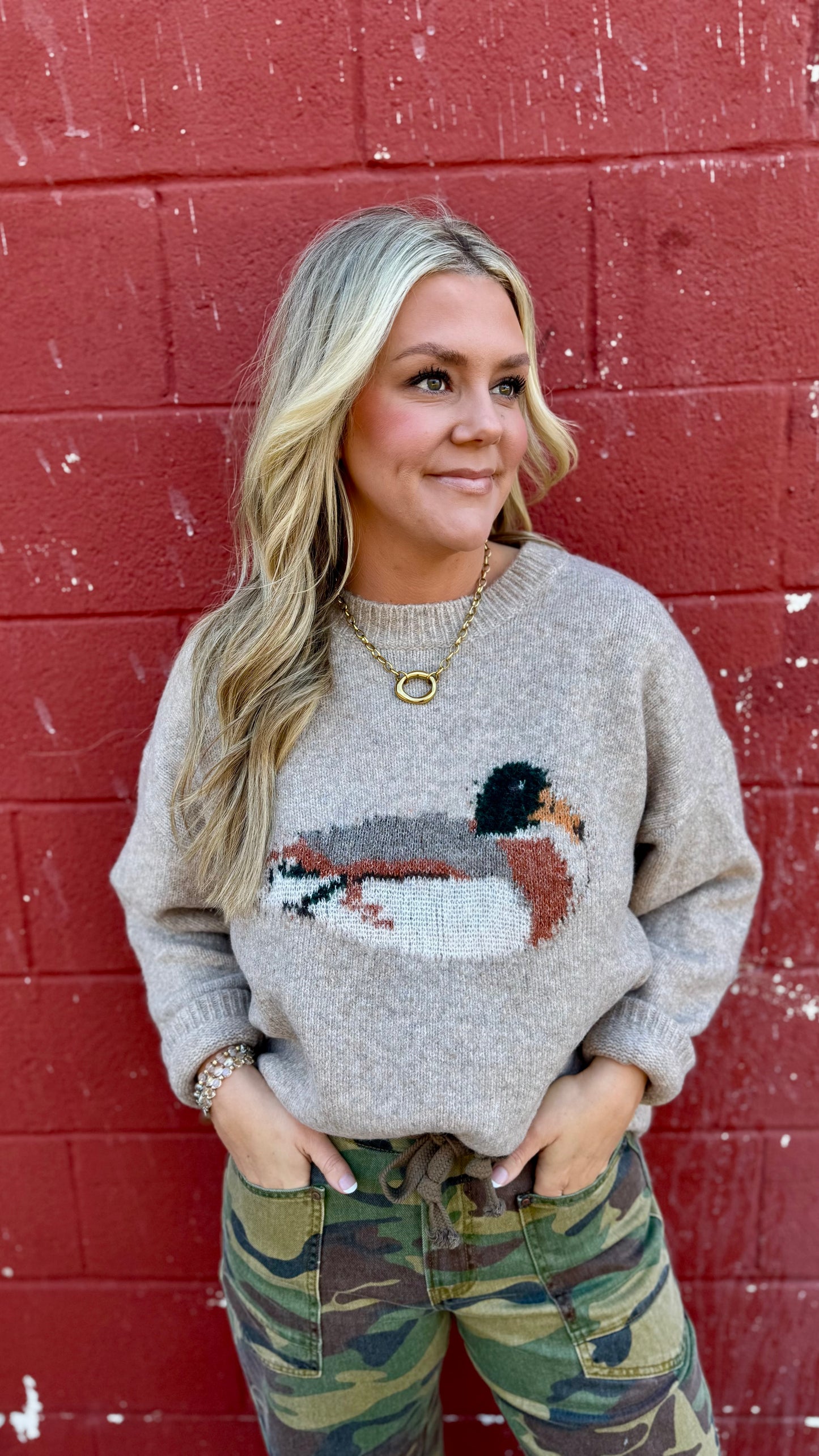 Lucky Duck Sweater - Sand