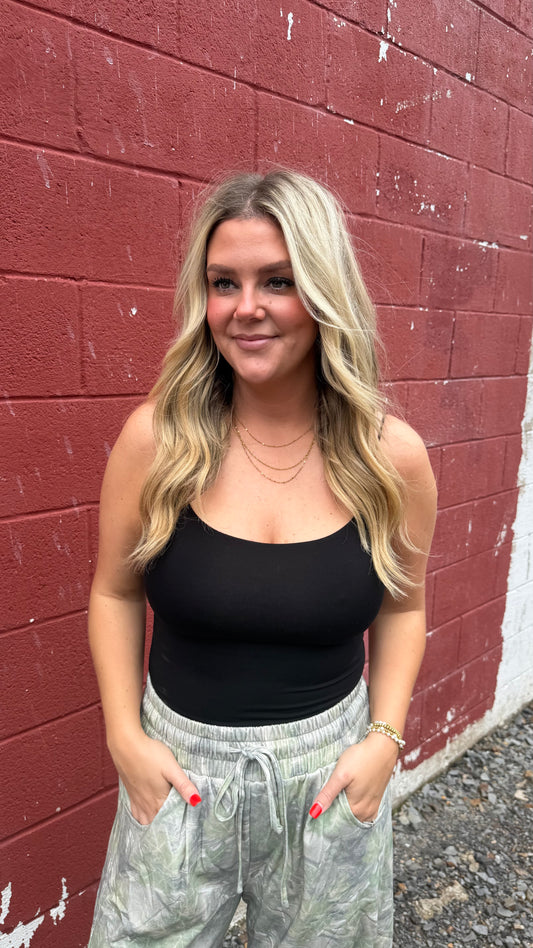 Double Lined Basic Cami -Black