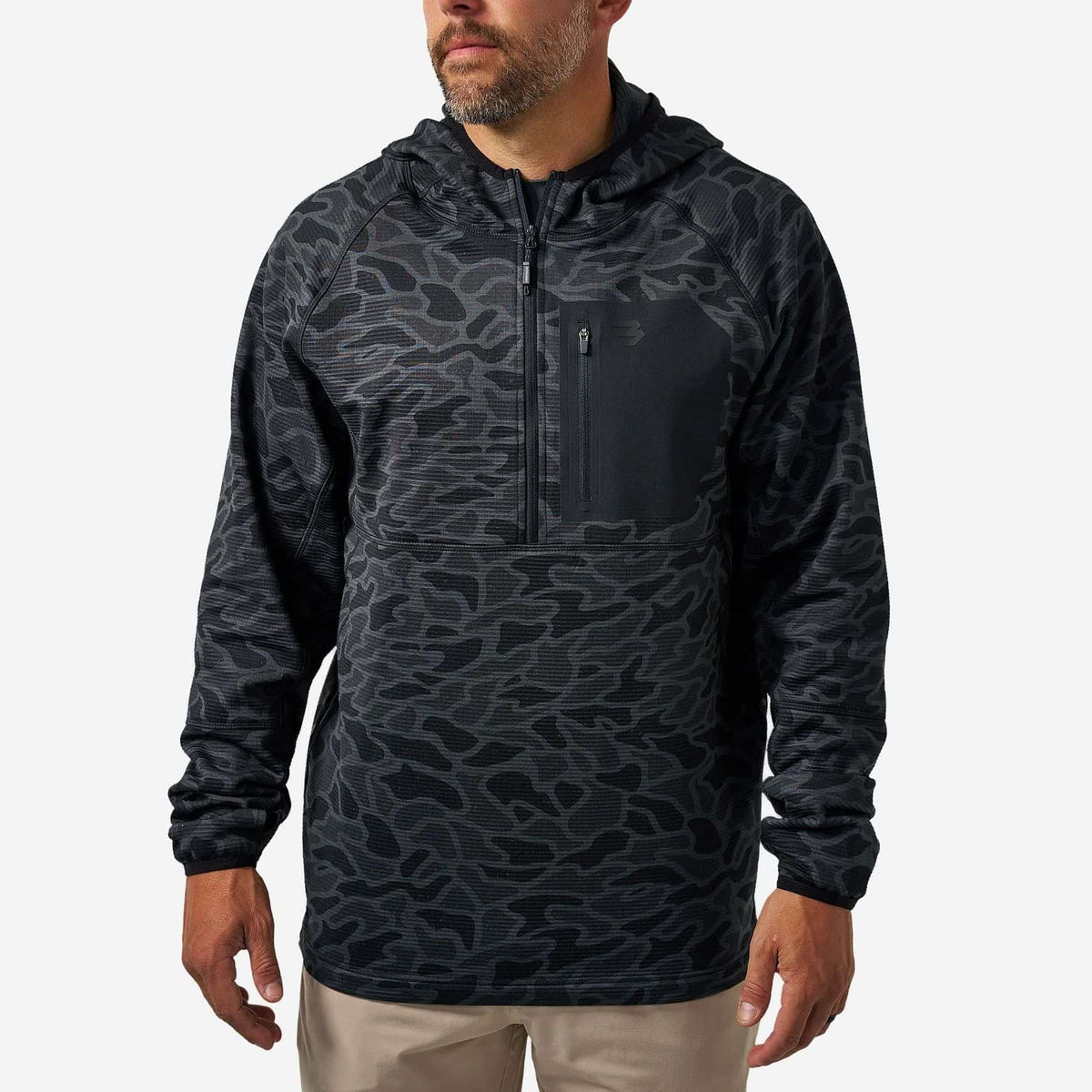 Burlebo Blaze Tech Quarter Zip - Black Camo
