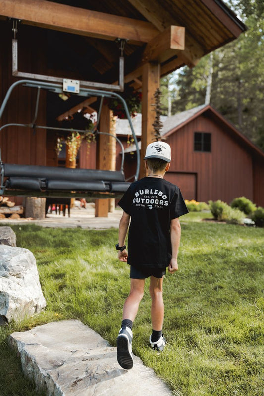 Burlebo Youth Outdoors Logo Tee - Black