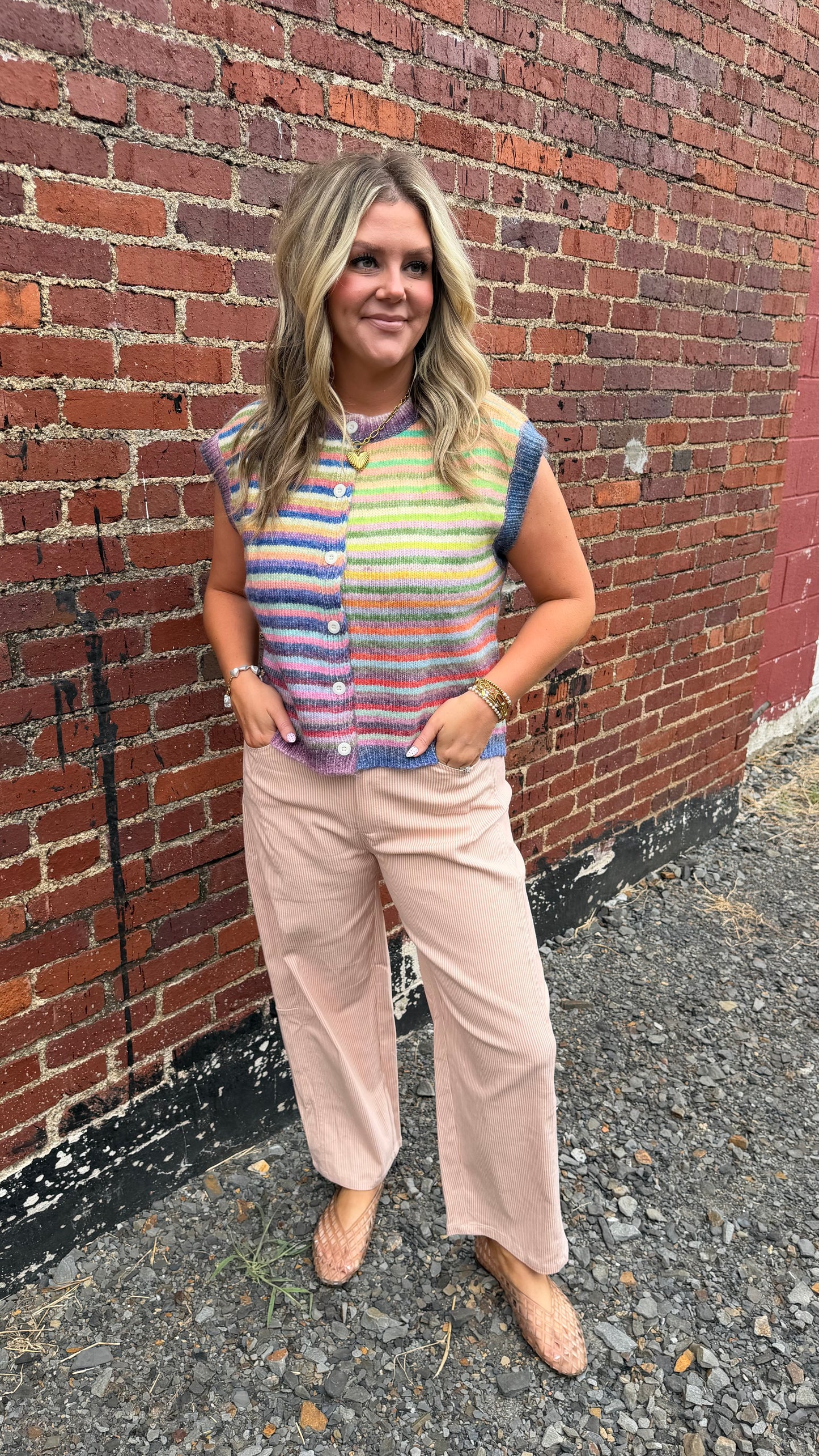 First Class Striped Pants - Pink