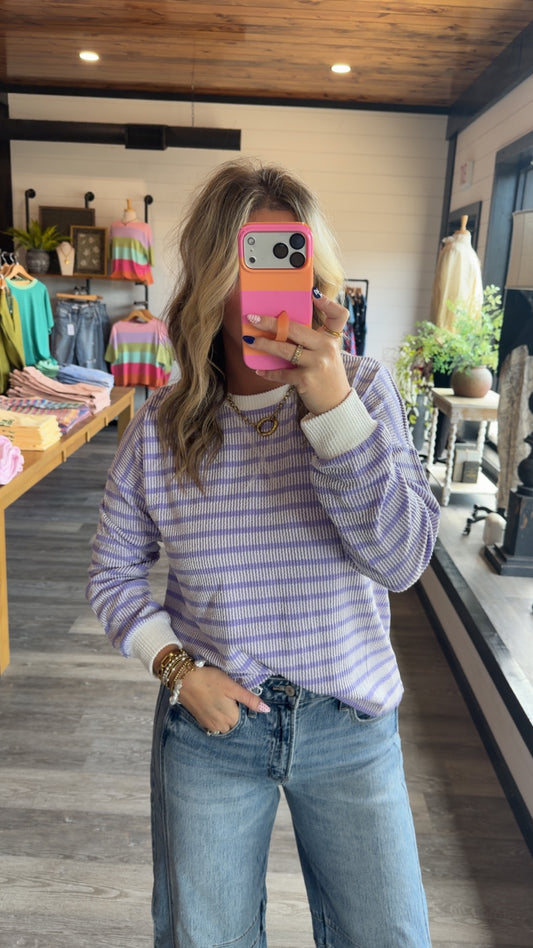 Raised & Relaxed Pullover - Lavender