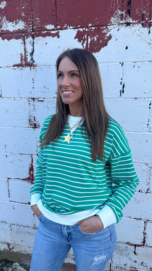 Caldwell Striped Pullover - Green