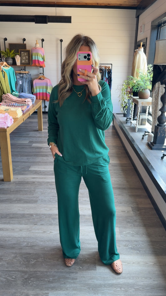 Lazy Day Luxe Set - Forest Green