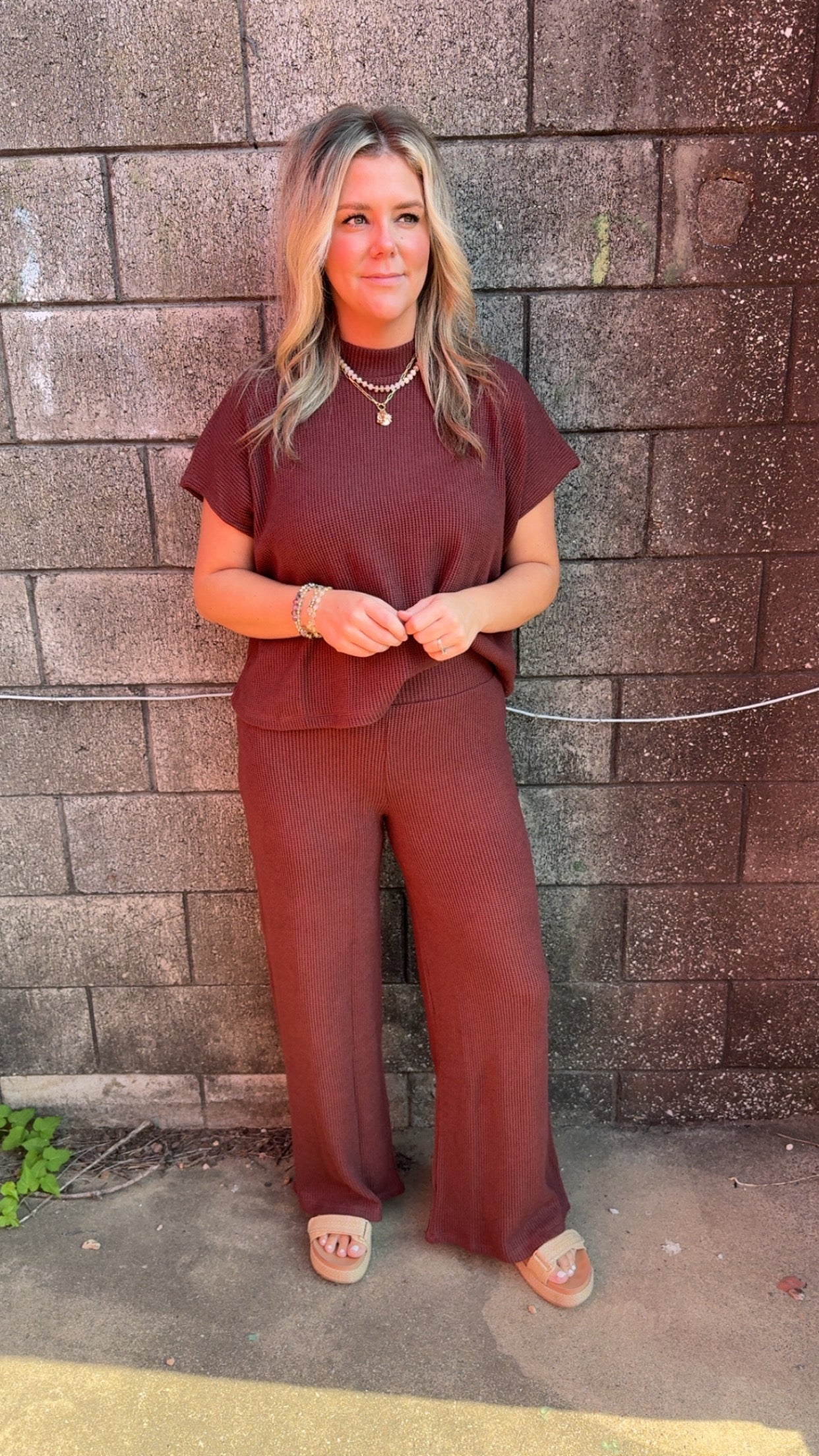 Wren Waffle Knit Set