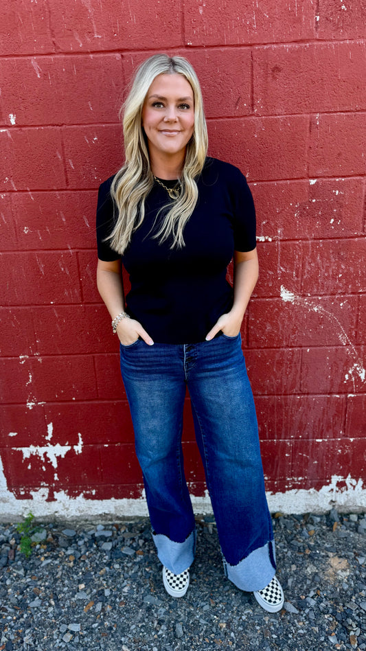 Nikki Cuffed Wide Leg Jean