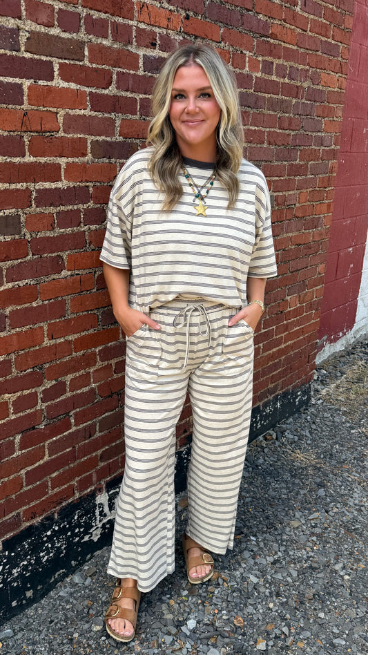 Relaxed Stripe Set - Oatmeal